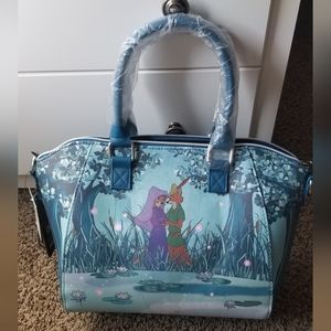Loungefly Disney Robin Hood Forest Love satchel crossbody purse bag.